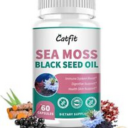 Sea Moss 3000mg Black Seed Oil 2000mg Capsules with Ashwagandha, Turmeric, Elder