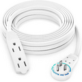 Cable 20 Ft 360° Rotating Flat Plug Extension Cord/Wire, 16 AWG Multi 3 Outlet E