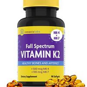 Full Spectrum Vitamin K2 MK-7-90 Capsules - VIT K2 Vitamin Supplement with Trans
