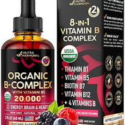 NEW**USDA Organic Vitamin B-Complex B5 Pantothenic Acid | B12 Methylcobalamin |