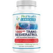 ProHealth 1000 MG Trans-Resveratrol Plus (60 , 1000 mg per Serving)