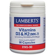 Lamberts Vitamins D3 (2000iu) and K2 (90µg) Capsules (90) BBE 02/2026