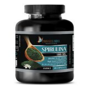 Organic SPIRULINA Powder Pure Non-GMO 500mg Blue Green Algae 1 B, 60 Capsules