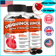 (2 Pack) High Absorption CoQ10 400mg Heart Health Support Co-Q10 Antioxidant