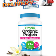 Orgain Protein Powder USDA Organic Plant Based 50 Superfoods Vanilla Bean 2.7lbs