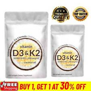 Vitamin D3 K2 Supplements Softgels, 300pcs Vitamin D3+K2 Capsules~