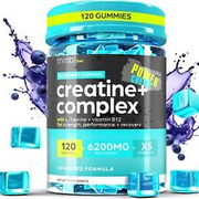 Creatine Gummies Pre / Post Workout 120 Gummies Blueberry 1 Month Supply 6200mg