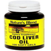 2PK Nature's Blend Cod Liver Oil Supplement, 100 Softgels 079854600209VL
