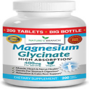 Magnesium Glycinate 400 Mg - 200 Tablets - High Absorption, Non Buffered
