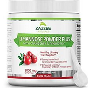D-MANNOSE Powder with 5 Billion CFU Probiotics Cranberry Vegan 6.5 Oz By ZAZZEE