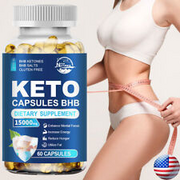 KETO BHB 15000mg Ketone FAT BURNER RAPID Weight Loss Diet Pills Ketosis 60 Caps