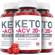 3 Pack - Keto ACV 20 Gummies - Vegan, Weight Loss Supplement - 180 Gummies
