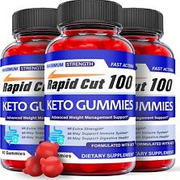 (3 Pack) Rapid Cut 100 Keto ACV Gummies - Vegan Weight Loss Supplement-180 Gums