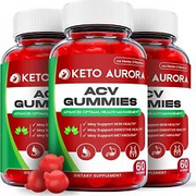 (3 Pack) Keto Aurora Gummies - Keto Aurora ACV Keto Gummies,Weight Loss-180 Gums