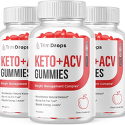 3-Trim Drops Keto ACV Gummies, Weight Loss, Fat Burner, Appetite Suppressant-180