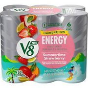 (6 Pack) V8 Summertime Strawberry Lemonade Energy Drink, Veggies & Fruit, 8 Oz