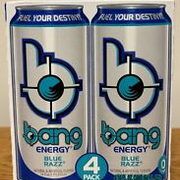 Bang Energy Drink 4 Pack Blue Razz $1 Shipping!!