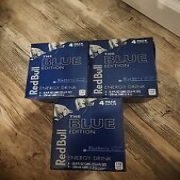 8.4 fl oz, 4Can Red Bull, Energy Drink, Blue Edition, Blueberry 3 PACKS SEALED