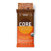 CORE Organic Plant Based Energy Bar, Peanut Butter Chocolate, 2oz - 40% Less Sugar, High in Fiber