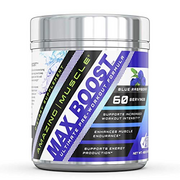 Amazing Muscle Max Boost Advanced Pre Workout Formula with Stevia, 60 Servings - Supports Increased Workout Intensity - Enhances Muscle Endurance (Blue Raspberry)