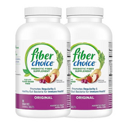 Fiber Choice Daily Prebiotic Fiber Chewable Tablets, Sugar-Free, 1 Gastroenterologist Recommended?, Helps Support Regularity*, Prebiotic Fiber, 90 Count Assorted Fruit (Pack of 2)
