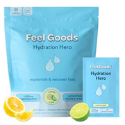 Feel Goods Hydration Hero - 1,000mg Electrolytes Powder, Sugar Free, Organic Fruits, Trace Minerals & Vitamins, Hydration Packets, Keto - Lemon Lime, 0.27 Ounce Packets (Pack of 30)