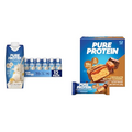 Pure Protein Vanilla Shake 30g Protein, 12 Pack + Pure Protein Chocolate Salted Caramel Bars, 19g Protein, 12 Count
