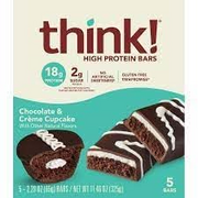 High Protein Bars, Chocolate & Creme Cupcake, 5 Bars, (65 g) Each [MY]