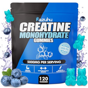 Razuhu Creatine Monohydrate Gummies for Men & Women,5g of Creatine Monohydrate per Serving for Supports Muscle Growth,Strength,Performance,Sugar Free,Vegan,Pre-Workout Supplement(120 Count)-Blueberry