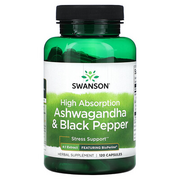 Swanson, High Absorption Ashwagandha & Black Pepper, 120 Capsules