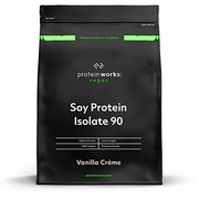 Protein Works Soy Protein 90 (Isolate) Protein Powder | 100% Plant-Based | Low Fat | No Added Sugar | Gluten-Free | Vanilla Crème | 1 Kg