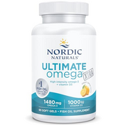 Nordic Naturals, Ultimate Omega Xtra, 1480mg, with EPA, DHA and Vitamin D3, High Dose, Lemon Flavour, 60 Softgels, Lab-Tested, Soy Free, Gluten Free, Non GMO