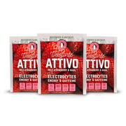 Veloforte Attivo Natural Electrolyte Powder, Fast-Release Energy & Natural Caffeine for Hydration and Performance in Wild Strawberry & Basil, Perfect for Before & During Exercise (9 Pack)