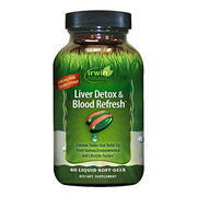 Irwin Naturals Liver Detox & Blood Refresh Powerful Herbal Whole-Body Cleanse & Detox with 540mg Milk Thistle, Dandelion, Echinacea, Turmeric & More - Antioxidant Support - 60 Liquid Softgels