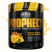 ANS Performance Prophecy Pre Workout Powder (20 Servings, 14.5 oz) – Gluten Free Pre-Workout Formula - Energy & Strength - Sugar Free- Increase Power & Workout Volum (Peach Mango)