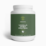 MidVita Medicinals Nutritional Whey Protein Vanilla Flavored Protein Supplement Powder - 100% Pure Whey Protein Isolate, Supports Muscle Growth & Recovery, 25G Protein, 28 Servings