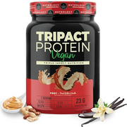 Nutrology TRIPACT Vegan Protein Powder, Peanut Butter Vanilla (20 Servings) Grass Fed Whey Protein Powder, Creamy Chocolate Flavor (28 Servings)