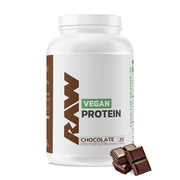 RAW Vegan Protein Powder, Chocolate - 20g of Plant-Based Protein Powder & Fortified with Vitamins for Muscle Growth & Recovery - Low-Fat, Low Carb, Naturally Flavored & Sweetened - 25 Servings