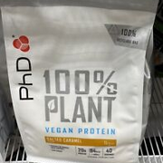 PhD Nutrition 100% Plant Vegan Protein Powder Low Carb Salted Caramel 1kg