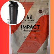 600ml Shaker Bottle+Natural Chocolate MyProtein Impact Whey Protein Powder 2.5kg