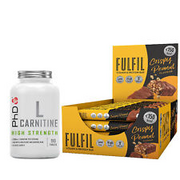 Fulfil Vitamin Protein Bar Crispy Peanut 18 x 37g + PHD L-Carnitine DATED 09/23
