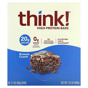 THINK! HIGH PROTEIN BARS - BROWNIE CRUNCH - 10 BARS - 60 G - EXP: OCT 24