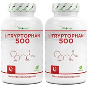 2x L-Tryptophan = 730 Kapseln 500mg Vorstufe von Serotonin und 5-HTP Vegan