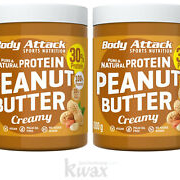 (EUR 13,01/kg) 2er-Pack Body Attack Peanut Butter 2 x 1000g - 3 Sorten mischbar