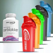 Best Body Nutrition Carblokker 100 Kapseln mit Eiweiß Shaker 223,70€/kg