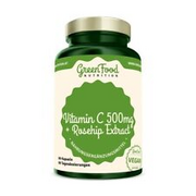 GreenFood Nutrition Vitamin C 500 + Hagebutten-Extrakt, 60 Kapseln