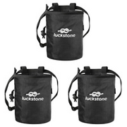 Waterproof Magnesium Powder Bag for Bouldering Weightlifting Gymnastics (Black)