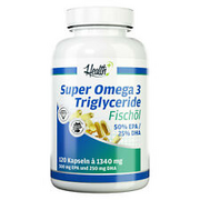 HEALTH+ Fischöl Triglycerid - 120 Kapseln - Super Omega 3 powered by Zec+