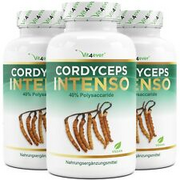 3x 180 Kapseln Cordyceps á 650 mg 100% Cordyceps Sinensis Extrakt - Vegan