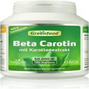 Greenfood Beta Carotin, 50000 iE, extra hochdosiert, 120 Kapseln – vegan